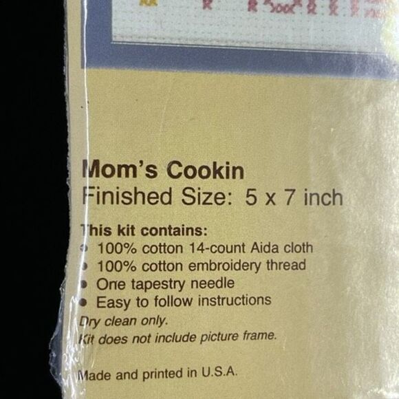 Vintage Wonder Art mom’s cooking cross stitch embroidery kit sealed - Picture 3 of 3